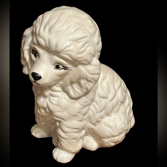 Vintage Ceramic White Poodle Painted Ceramics MCM - Picture 1 of 4